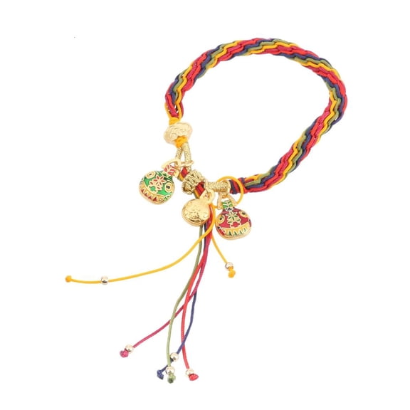 Yammee Comfortable Ethnic Style Wristband Soft Knitted Hand Rope Accessory with Pendant