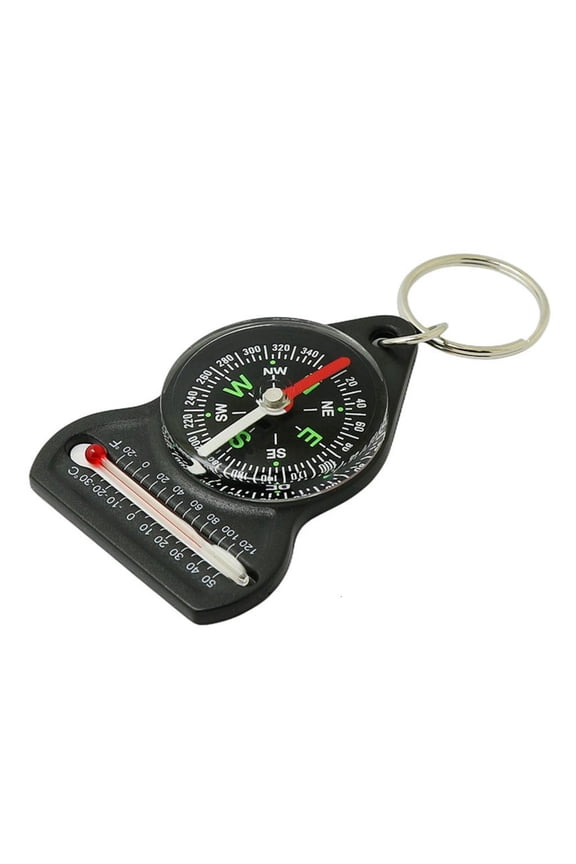 Yammee Compact Compassing Thermometer with Keychain Convenient for Hiking and Camping