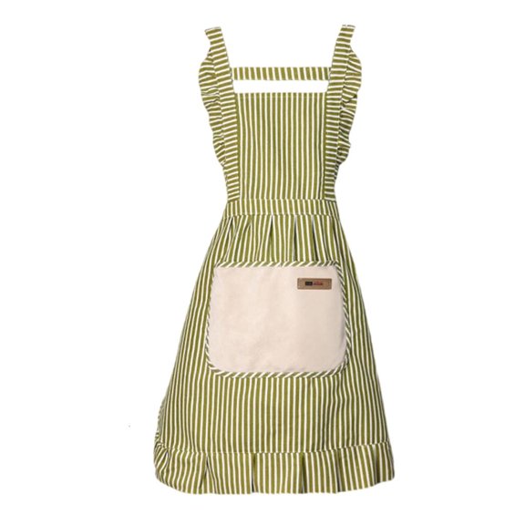 Yammee Cooking Apron Design Cotton Linen Blend Ergonomic Pocket Kitchen Essential Apparel