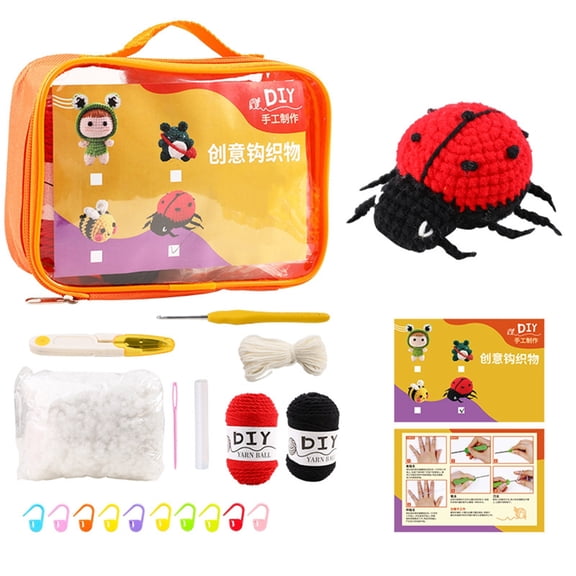 Yammee Crochet Knitting Kit Wool Yarn Thread Crochet Material Kit For DIY Beginner Home