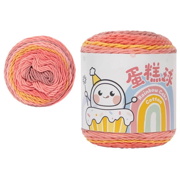 Yammee Crochet Yarn Cotton Yarn Knitting Yarn Gradients Cake Yarn Soft Rainbow Yarn