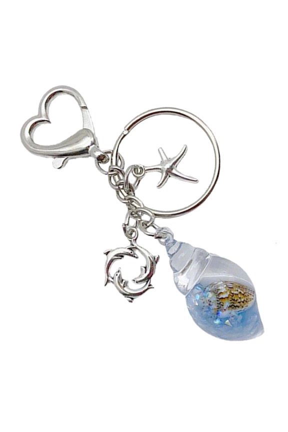 Yammee Cute Conch Keychain Aesthetic Bag Pendant Ocean Themed Key Holder Key Ornament