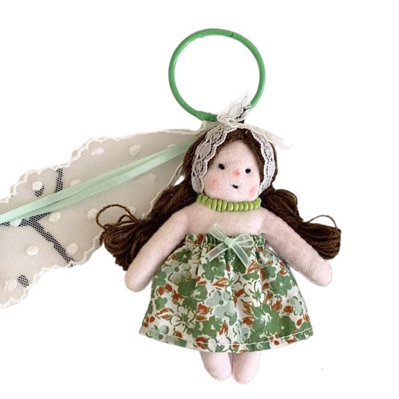 Yammee Cute Doll Keychain Handmade Lace Dress Girl Pendant Key Chain Stylish Keyring