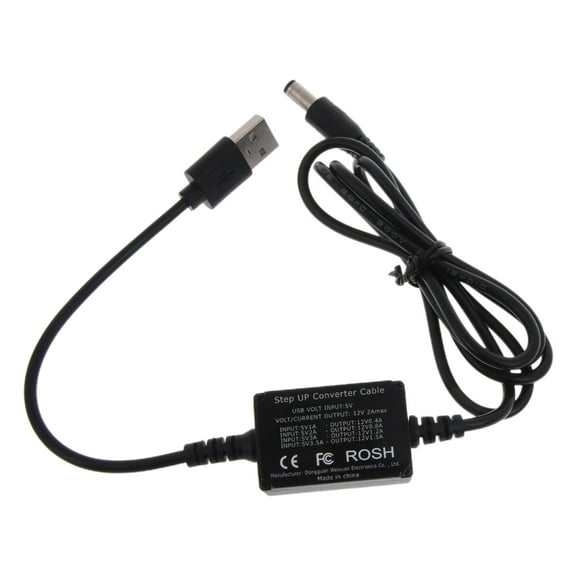 Yammee DC5V to 12V USB Power Charging Cord Boost Line Step Up Cable USB Converter Adapter Wire for Routers LED Lights