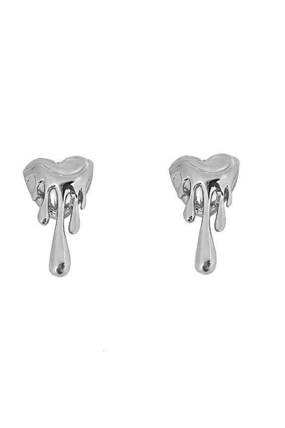 Yammee Delicate Melting Heart Earrings Premium Alloy Material Lightweight Comfort Everyday Fashion Accessories