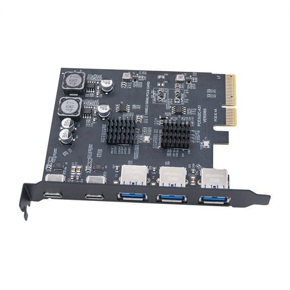 Yammee Desktop Computer 5 Port USB 3.0 Expansion Card PCIEX4 to USB3.0 Quick Data Transfer Wide Compatibility