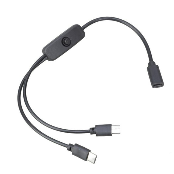 Yammee Double USB C Male Charger Splitter Cord with Button 5V Low Power for Smartphones