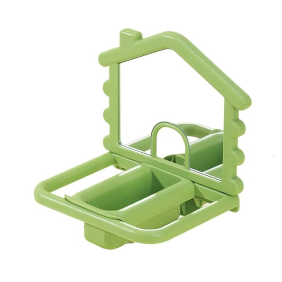 Yammee Durability Bird Perches with Mirror and Food Feeders Easyly Mount for Bird Cages