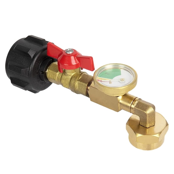 Yammee Durable Brass Propane Bottle Inflator with Ball Valves Quick Connect Adapter
