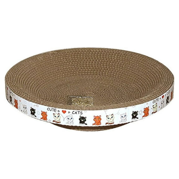 Yammee Durable Round Cat Scratcher Pad Grinding Claws Cardboard Corrugated Paper Cats Scratching Board Kitten Scrapers Pet Toy
