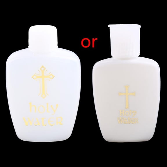 Yammee Easter Holy Water Bottle Gold for Cross Container with Screw Lid Mini Lotion Bottles for Christian Easter Party Favor Ch