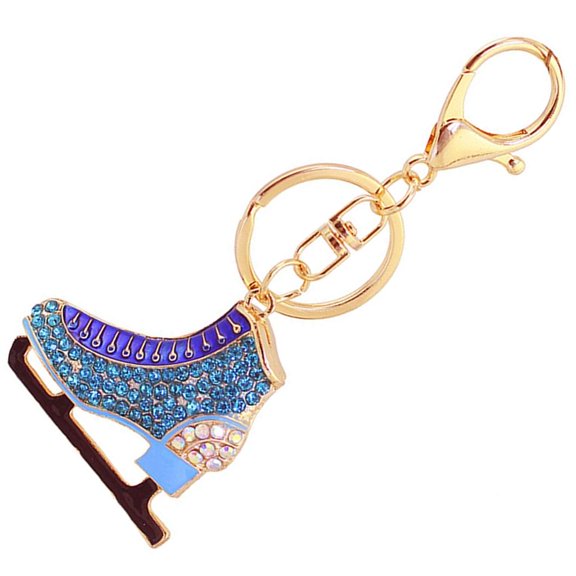 Yammee Elegant Crystal Embellished Ice Skate Key Holder With Secure Locking Clasp