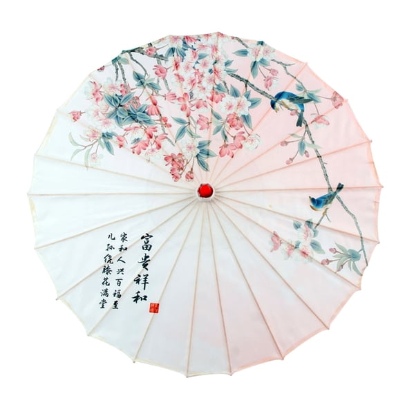 Yammee Elegant Handmade Asian Parasol with Traditional Pattern Bamboos Silk Umbrella Perfect for Weddings and Cosplays