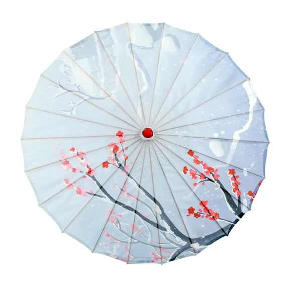 Yammee Elegant Handmade Asian Parasol with Traditional Pattern Bamboos Silk Umbrella Perfect for Weddings and Cosplays