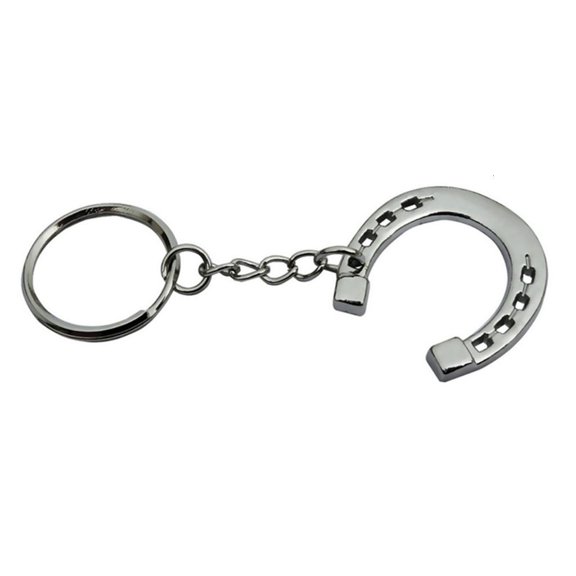 Yammee Elegant Silver Horseshoe Keychain Equestrian Snaffle Gifts for Horse Lovers