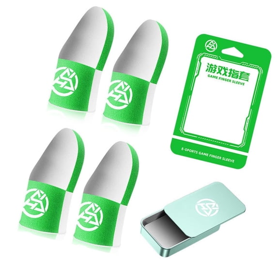 Yammee Ergonomic Silver Fiber Touch Display Finger Sleeves For FPS Gaming Esports 2Pair