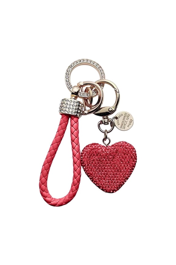 Yammee Exquisite Diamonds Studded Heart Keychain Handmade Polymer Clay Car Accessory