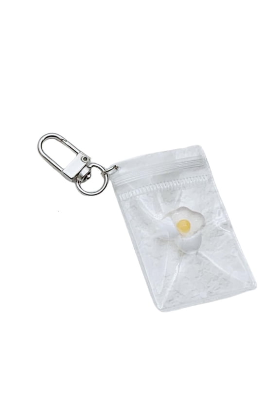 Yammee Fashionable Clear Fruit Bag Keychain Cute Resin Charm Keyrings for Girls Women