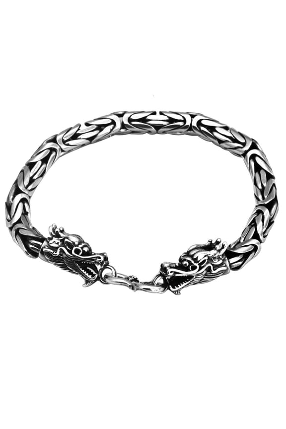 Yammee Fashionable Dragons Bone Bracelet Adjustable Zodiacs Animal Sign Wrist Chain Double Dragon Head Bangle Versatile Jewelry
