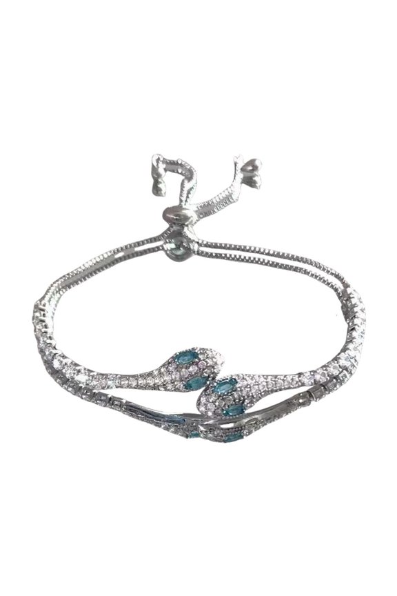 Yammee Fashionable Snake Bracelet with Sparkling Crystals for Trendy Women Ladies