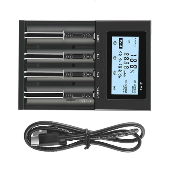 Yammee Fast Charging Multiple Battery Charging LCD Screen And 4 Individual Channel