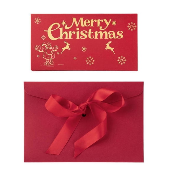 Yammee Festival Holiday Dollars Bill Organiser 6 Slot Red Pouches With Embossing Snowflake Red Envelope For Parties