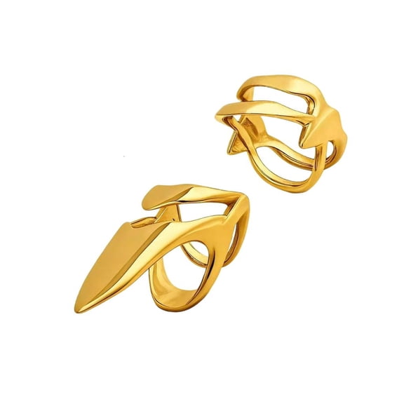 Yammee Finger Accessory Open Nail Rings Alloy Texture Present for Fashion Outfits