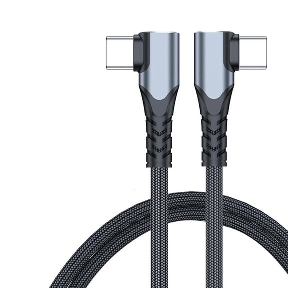 Yammee Flat Flexible Right Angled 90 Degree Usb C Male to Type C Charging Data Cable