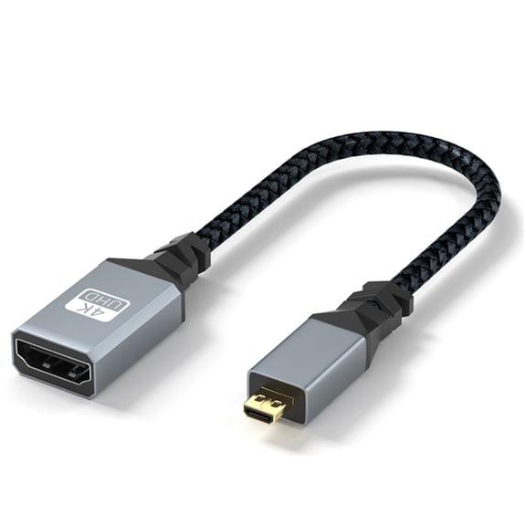 Yammee Flexible 6x2.3mm to 14x4.5mm Video Cable, 4K Resolution Support, 90 Degree Connection for Cameras, Camcorders