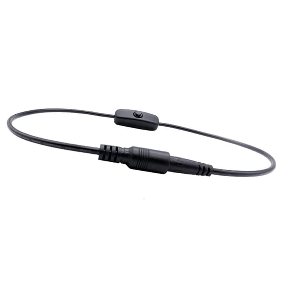Yammee Flexible DC5521 Female to Male Extension Cord With Push Button Switches For Routers CCTV And Small Appliances