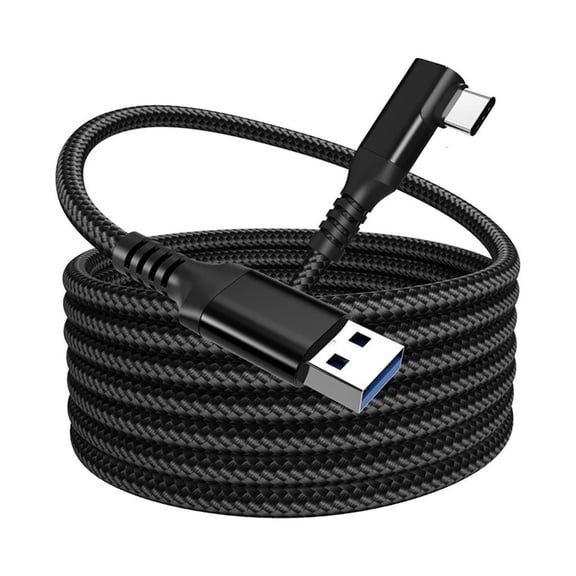Yammee Flexible L Shaped 5m VR Link Cord with Separate Charging Port USB C Connectivitys