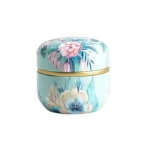 Yammee Flower Mini Tin Loose Tea Coffee Candy Storage Box Round Metal for Case Wedding