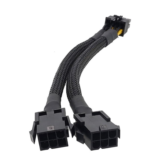 Yammee GPU Splitter Cable Double 6 Pin Female to 8 Pin Male Power Adapter Splitter Power Extension Cable for GPU Graphics Card
