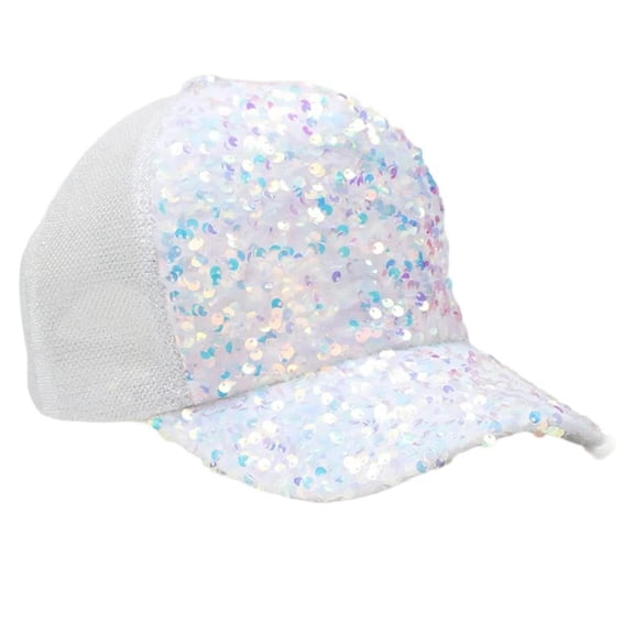 Yammee Girl Breathable Baseball Caps Sequins Visors Hat Teen Wide Brims Sunproof Hat