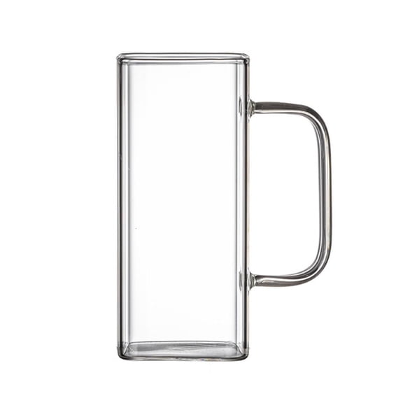 Yammee Glass Cup Unique Square Glass Cups Square Drinking Glass Reusable Beer Mugs