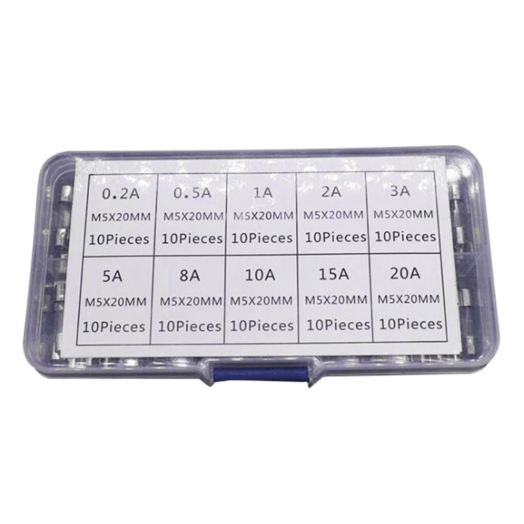Kitchen Fuse Box Yammee Glass Tube Fuses Assorted 100pcs 5x20mm Glass Fuses Set 1 Box ...