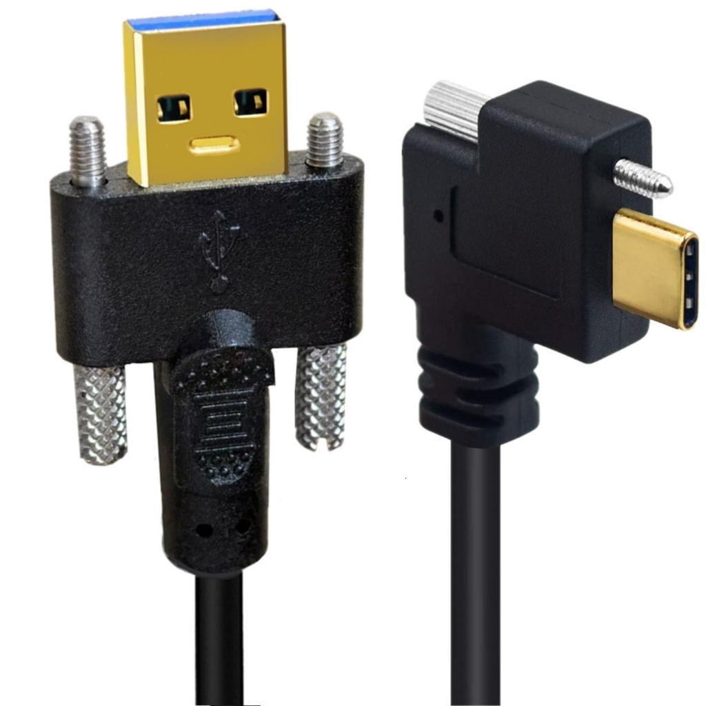 Yammee Gold Plate 90°Angled USB3.1 Type C Double Screw Locking to ...