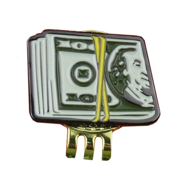 Yammee Golf Ball Markers Hat Clip Dollar Bill Golf Hat Clip Golf Putting Alignment Aiming Cap Clip Markers for Golf Lover