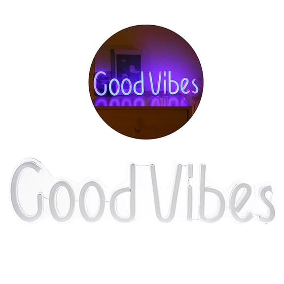 Yammee Good Vibes LED Neon Wall Sign for Bar Pub Store Club Garage Home Party Decor