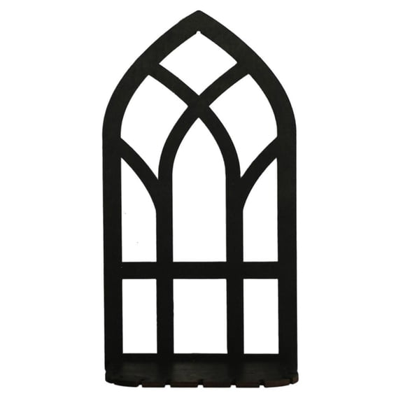 Yammee Gothic Wood Hollowed Floating Shelf Vintage Window Frame Wall Mounted Storage Rack for Crystals Plant Holder Home Decors