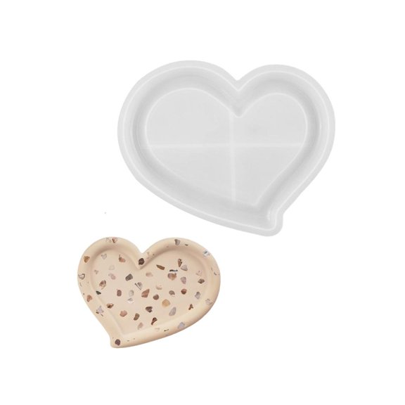 Yammee Handcraft Lovers Silicone Heart Tray Molds for Home Decors Wedding Gifts
