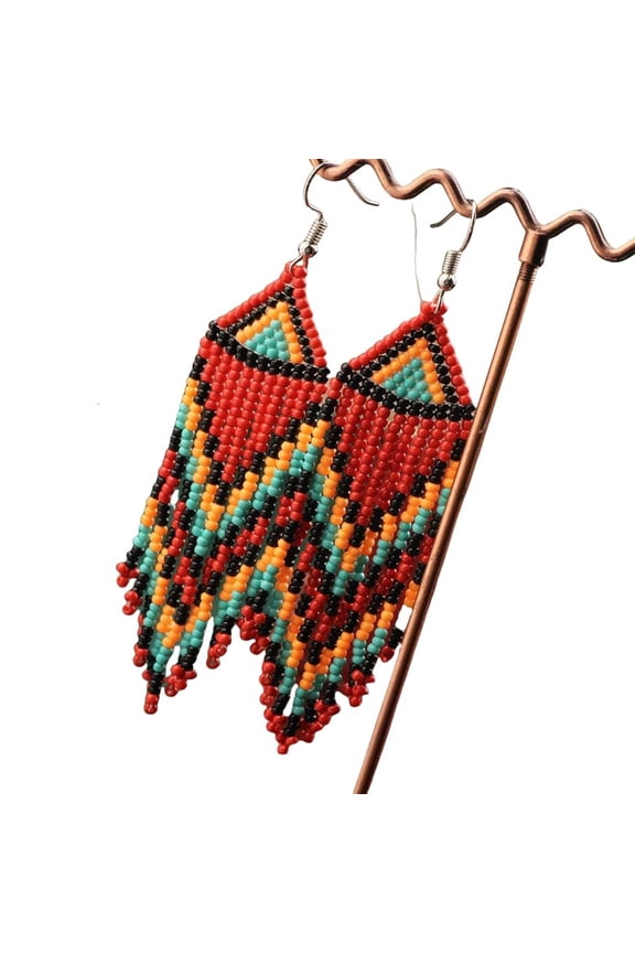 Yammee Handcrafted Vintage Beaded Earrings Bohemian Floral Tassels Jewelry Women Gift