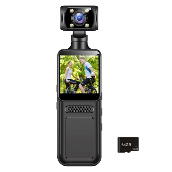 Yammee Handheld 4K Sports Camera 180 Degree Mini Sport Camera LCD Screen Pocket Action Camera Travel Bike Recorder Sports