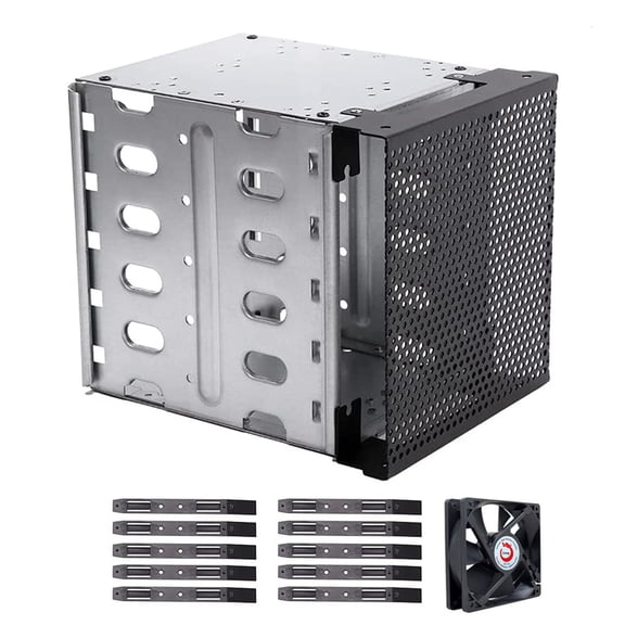 Yammee Hard Drive Cage Stainless Steel 5x3.5" SATA SAS HDD Cage Rack Hard Driver Tray