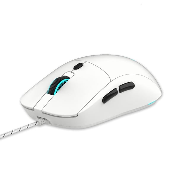Yammee High Precise Optical Wire Mouse Ergonomic USB Mouse with 6Buttons for PC Laptop Plugs &Play 800/1600/2400/3600DPI