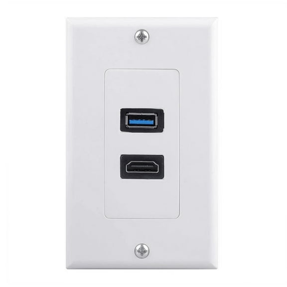 Yammee High Resolution HDMsI And USB3.0 Wall Plate Panel HDMIWall Charger Outlet Mount