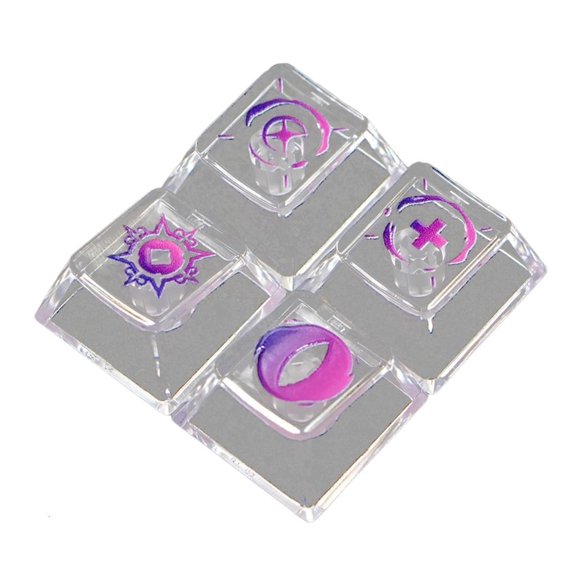 Yammee High Translucent Clear PC Keycaps Original Height For Mechanical Keyboards