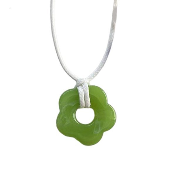 Yammee Hollow Pendant Necklaces Dopamine Flower Neck Jewelry Perfect for Party Wedding
