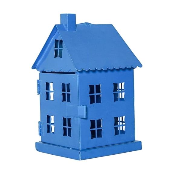 Yammee House Shape Metal Candlestick Tealight Candle Holder Lanterns Desktop Display