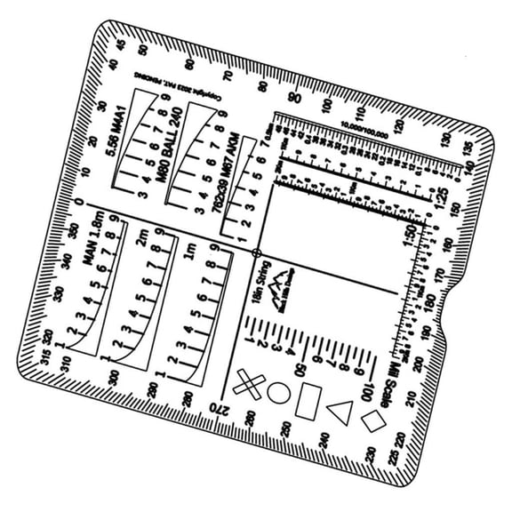 Yammee Hunting Distance Calculator Shootings Reticle Card for Outdoor Sports